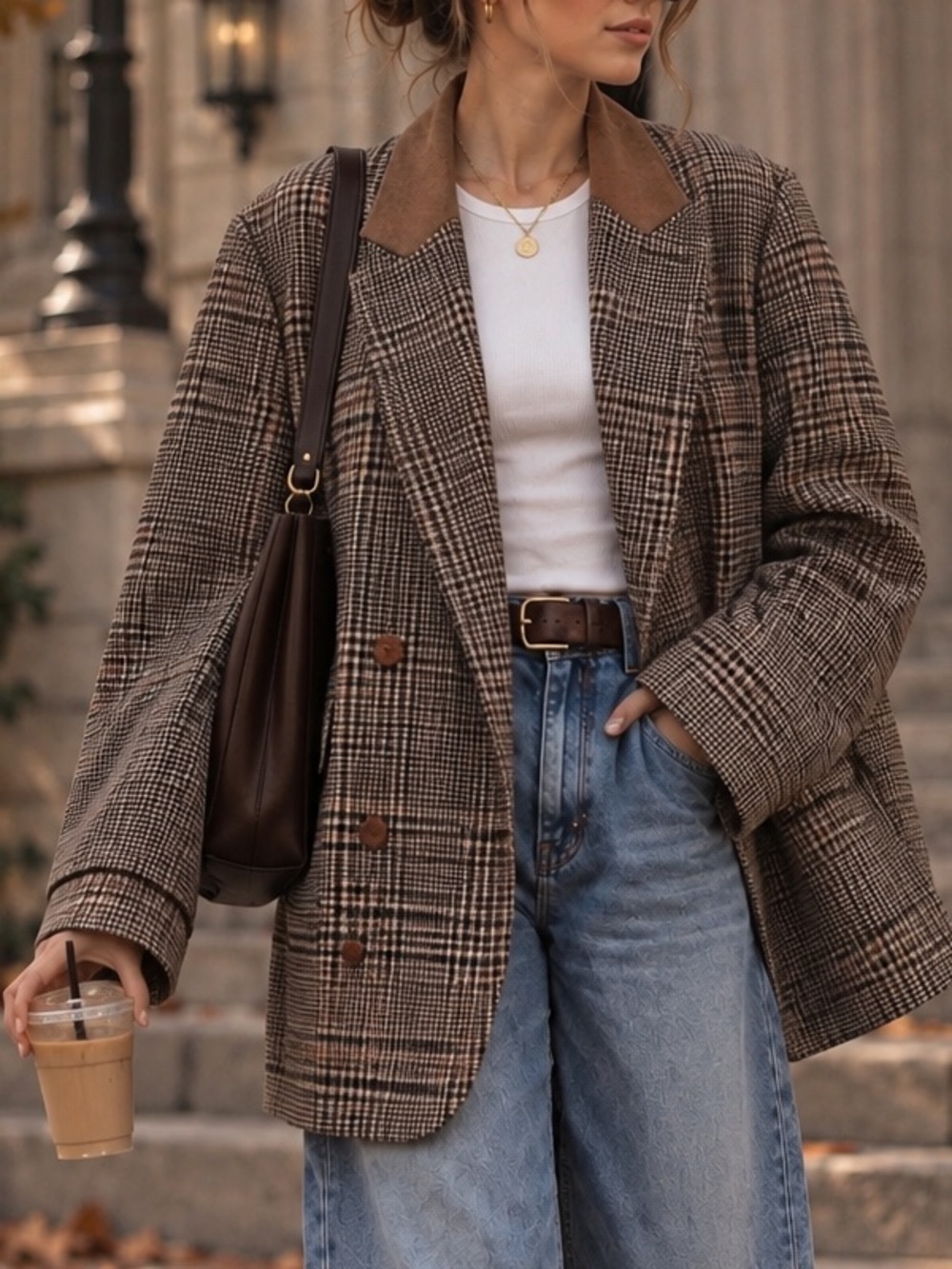 Vintage Harvé Benard Plaid Blazer Oversized Academia Preppy 80s 90s